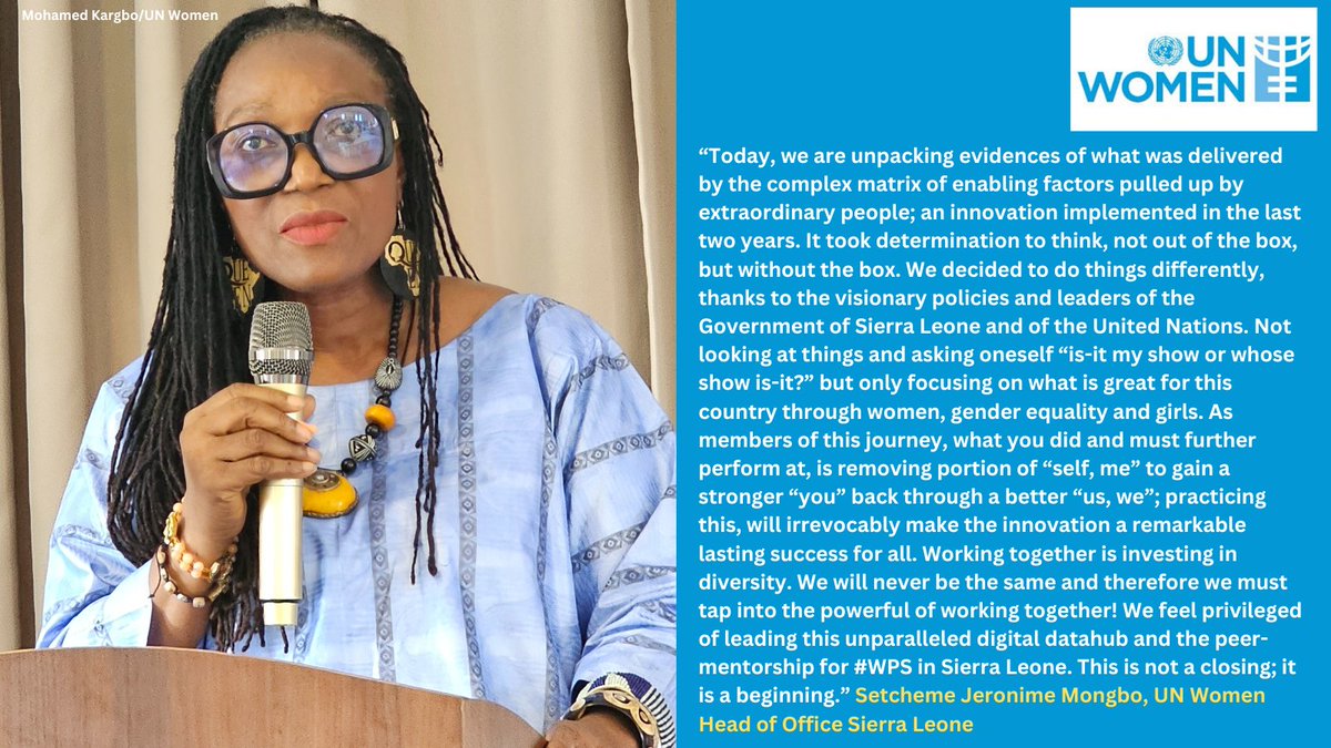 UN Women Sierra Leone (@unwomen_sl) on Twitter photo <a href="/IsataMahoi/">Isata Mahoi</a> <a href="/mogca_S_L/">Ministry Of Gender and Children's Affairs</a> <a href="/UNSierraLeone/">UN in Sierra Leone</a> <a href="/SetchemeJ/">Setcheme J Mongbo</a> <a href="/unwomenafrica/">UN Women Africa</a> <a href="/IrlEmbFreetown/">Ireland in Sierra Leone</a> <a href="/GERinSalone/">German Embassy Freetown</a> <a href="/IcelandinSalone/">Iceland in Sierra Leone</a> <a href="/NorwayAmbGhana/">Ambassador Ingrid Mollestad</a> <a href="/UNDPSierraLeone/">UNDP in Sierra Leone</a> <a href="/WVSierraLeone/">World Vision Sierra Leone</a> <a href="/UNPeacebuilding/">United Nations Peacebuilding</a> <a href="/mariama_kosia/">mariama kosia</a> <a href="/bpmassaquoi97/">Baindu Massaquoi</a> At the recent launch of the #InformationHub and Mentorship Programme in Freetown, Setcheme Jeronime Mongbo, UN Women Head of Office said:
<a href="/UNPeacebuilding/">United Nations Peacebuilding</a> <a href="/IsataMahoi/">Isata Mahoi</a> <a href="/mogca_S_L/">Ministry Of Gender and Children's Affairs</a> <a href="/UNSierraLeone/">UN in Sierra Leone</a> <a href="/SetchemeJ/">Setcheme J Mongbo</a> <a href="/unwomenafrica/">UN Women Africa</a> <a href="/IrlEmbFreetown/">Ireland in Sierra Leone</a> <a href="/GERinSalone/">German Embassy Freetown</a> <a href="/IcelandinSalone/">Iceland in Sierra Leone</a> <a href="/NorwayAmbGhana/">Ambassador Ingrid Mollestad</a> <a href="/UNDPSierraLeone/">UNDP in Sierra Leone</a> <a href="/WVSierraLeone/">World Vision Sierra Leone</a> <a href="/UNPeacebuilding/">United Nations Peacebuilding</a> <a href="/mariama_kosia/">mariama kosia</a> <a href="/bpmassaquoi97/">Baindu Massaquoi</a> At the recent launch of the #InformationHub and Mentorship Programme in Freetown, Setcheme Jeronime Mongbo, UN Women Head of Office said:
<a href="/UNPeacebuilding/">United Nations Peacebuilding</a>