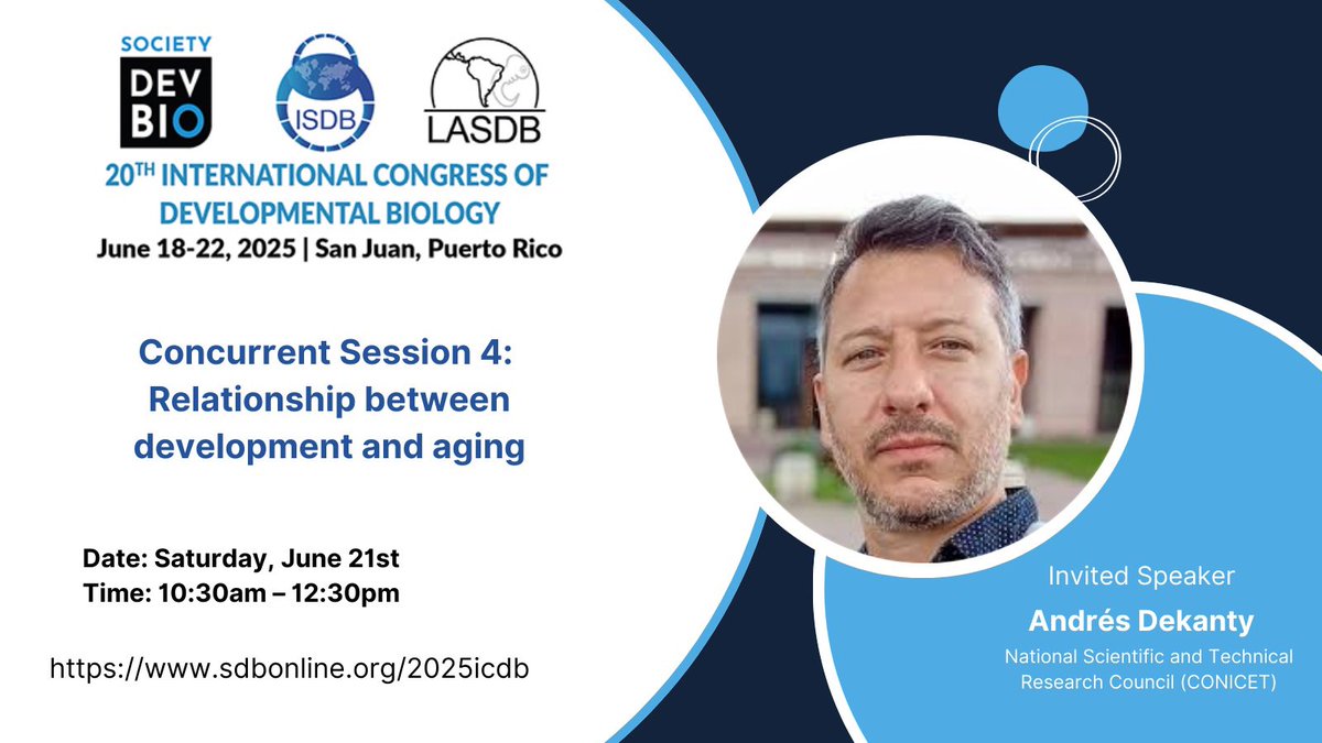 Society for Developmental Biology (@socdevbio) on Twitter photo 🔈 Andrés Dekanty <a href="/dekanty_flylab/">Andrés Dekanty</a>, invited speaker at #ICDB2025, leverages Drosophila to dissect how cell polarity and tumor suppressor pathways shape epithelial tissues. 🧫🪰 🔈 Andrés Dekanty <a href="/dekanty_flylab/">Andrés Dekanty</a>, invited speaker at #ICDB2025, leverages Drosophila to dissect how cell polarity and tumor suppressor pathways shape epithelial tissues. 🧫🪰