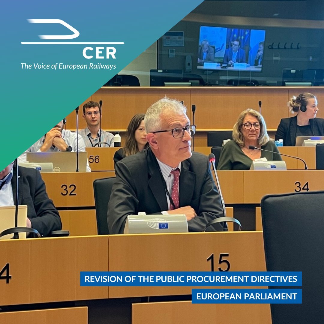 CER🚆 #OnTrackForEurope (@cer_railways) on Twitter photo A discussion on the future of public procurement and its impact on SGIs and the social economy was organised by <a href="/SocialEcoEU/">Social Economy EU</a> & <a href="/SGI_Europe/">SGI Europe</a>, featuring keynotes from <a href="/RoxanaMinzatu/">Roxana Mînzatu</a> and <a href="/Yolanda_Diaz_/">Yolanda Díaz</a>.
CER brought the European railways perspective to the debate. A discussion on the future of public procurement and its impact on SGIs and the social economy was organised by <a href="/SocialEcoEU/">Social Economy EU</a> & <a href="/SGI_Europe/">SGI Europe</a>, featuring keynotes from <a href="/RoxanaMinzatu/">Roxana Mînzatu</a> and <a href="/Yolanda_Diaz_/">Yolanda Díaz</a>.
CER brought the European railways perspective to the debate.