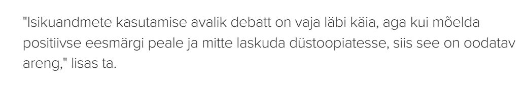 Ausalt mees, keri kuradile. Just see ongi väga reaalne tulemus. Kõike saab põhjendada turvalisuse, heaolu ja muidugi-kõik teie heak