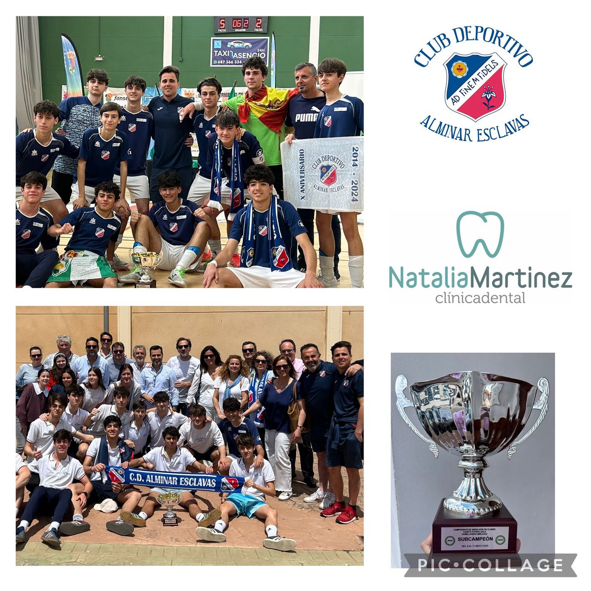 📣 HISTÓRICO PARA EL CLUB
DEPORTIVO ALMINAR ESCLAVAS
SUBCAMPEONES DE ANDALUCIA
¡No pudo ser! Nuestro equipo Cadete CLINICA DENTAL NATALIA MARTINEZ CD Alminar Esclavas "A" se ha proclamado SUBCAMPEON de Andalucía de Clubes de la AAFS tras caer en la final ante UD La Paz de Malaga