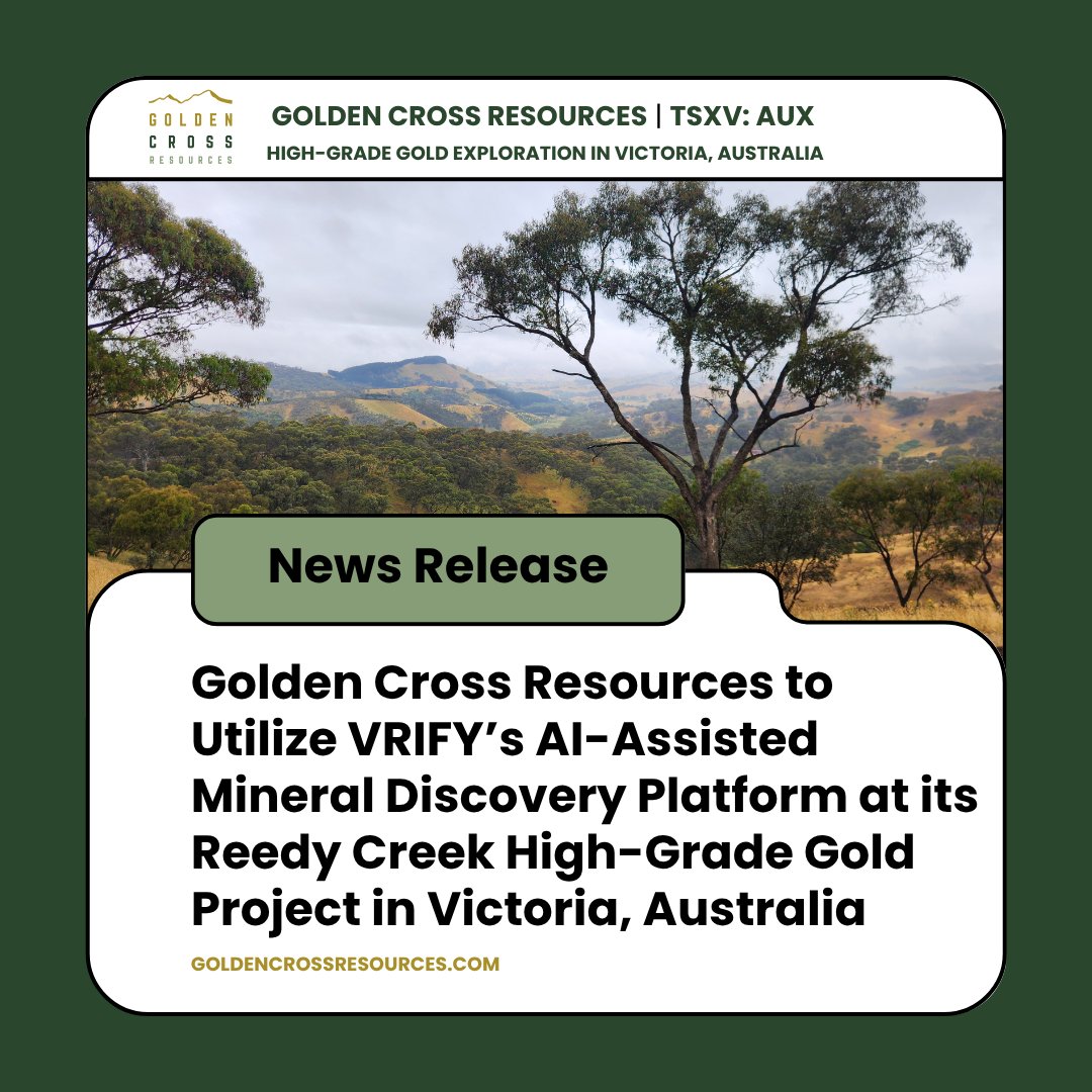@Golden Cross AUX (@goldencrossaux) on Twitter photo #News: Golden Cross Resources $AUX.V to commence drilling in June, guided by <a href="/VRIFYTechnology/">VRIFY Technology Inc.</a>'s #AI-assisted mineral discovery platform:
🔍Targeting high-grade historic #gold intercepts up to 174.42 g/t #Au
👉🔗 tinyurl.com/3c2sexff
#Mining #MiningNews $Gold <a href="/GoldenCrossAUX/">@Golden Cross AUX</a> #News: Golden Cross Resources $AUX.V to commence drilling in June, guided by <a href="/VRIFYTechnology/">VRIFY Technology Inc.</a>'s #AI-assisted mineral discovery platform:
🔍Targeting high-grade historic #gold intercepts up to 174.42 g/t #Au
👉🔗 tinyurl.com/3c2sexff
#Mining #MiningNews $Gold <a href="/GoldenCrossAUX/">@Golden Cross AUX</a>