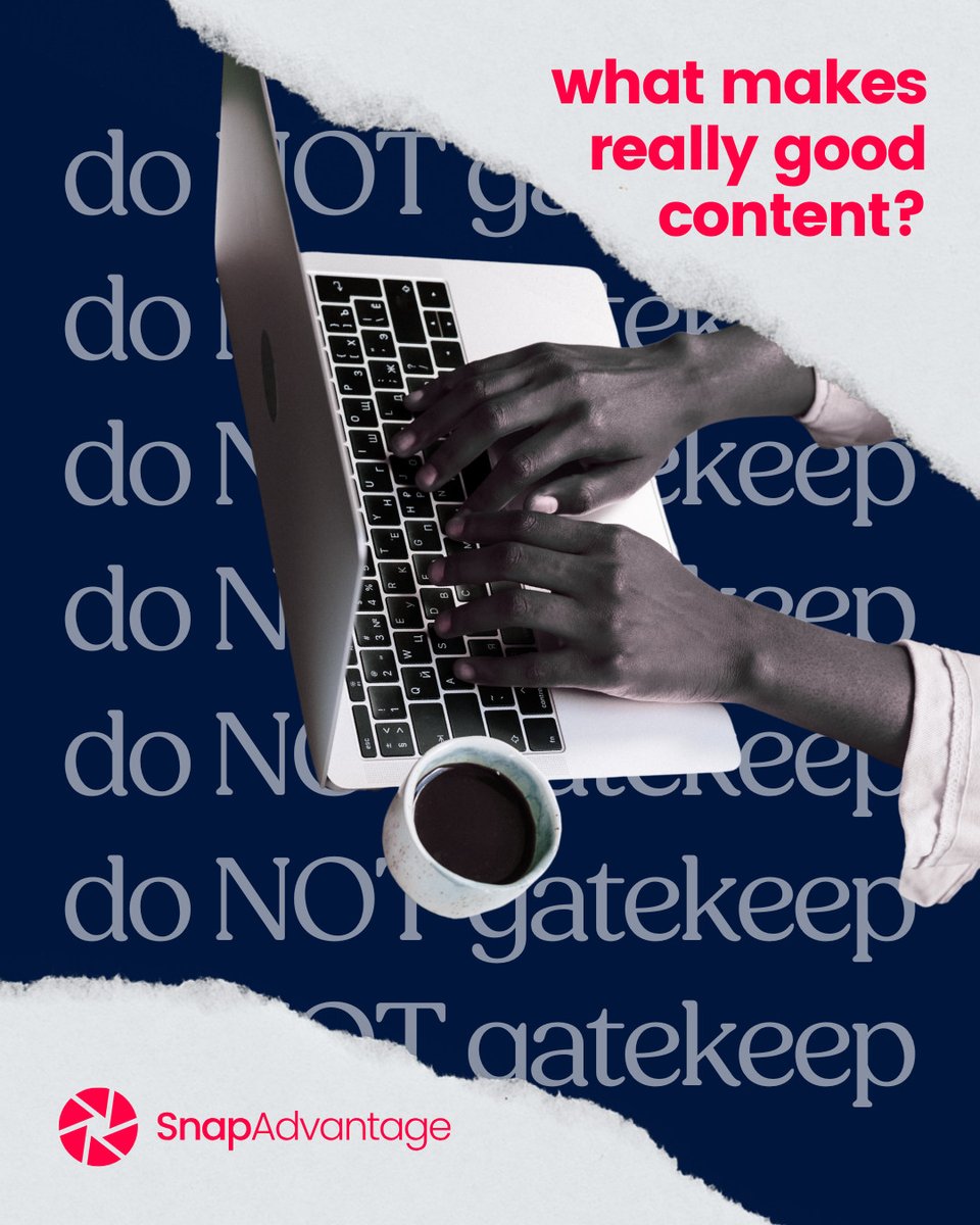 SnapAdvantage's tweet image. First rule of #contentmarketing: don’t gatekeep. 🎯

Even if they don’t buy right away, their engagement feeds your ad data, sharpens your targeting, and helps you reach the people who will convert.

👉 Ready to turn value into visibility (and #sales)? Let’s connect.