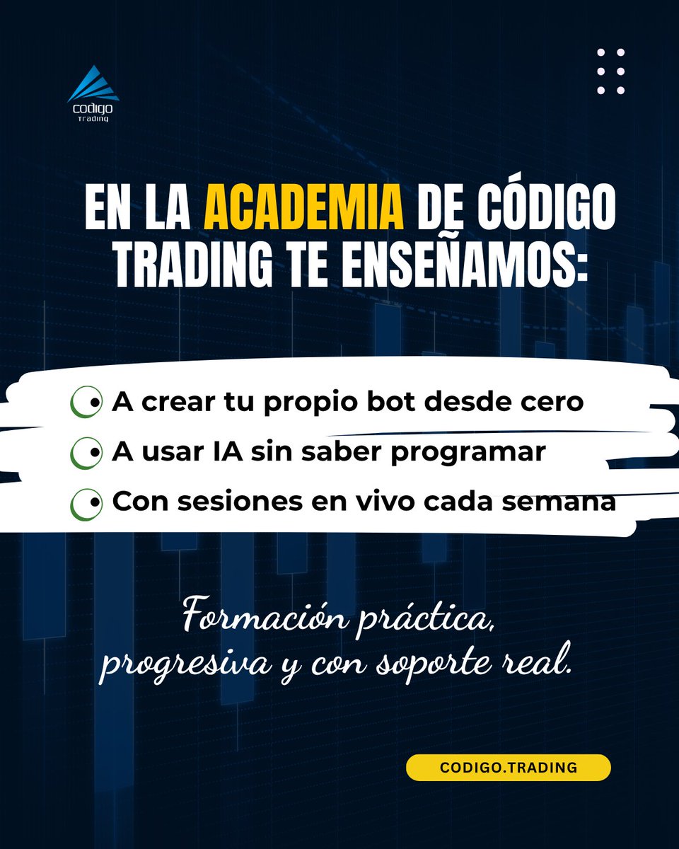 CodigoTrading's tweet image. 🚀 Creamos este bot con mis alumnos… y esto fue lo que pasó

Comenta &quot;BOT&quot; y te enviamos toda la info

⚠️ Advertencia: El trading conlleva alto riesgo de pérdida de capital. La información es solo informativa.

#tradingautomatizado #botdetrading #inteligenciaartificial #ChatGPT