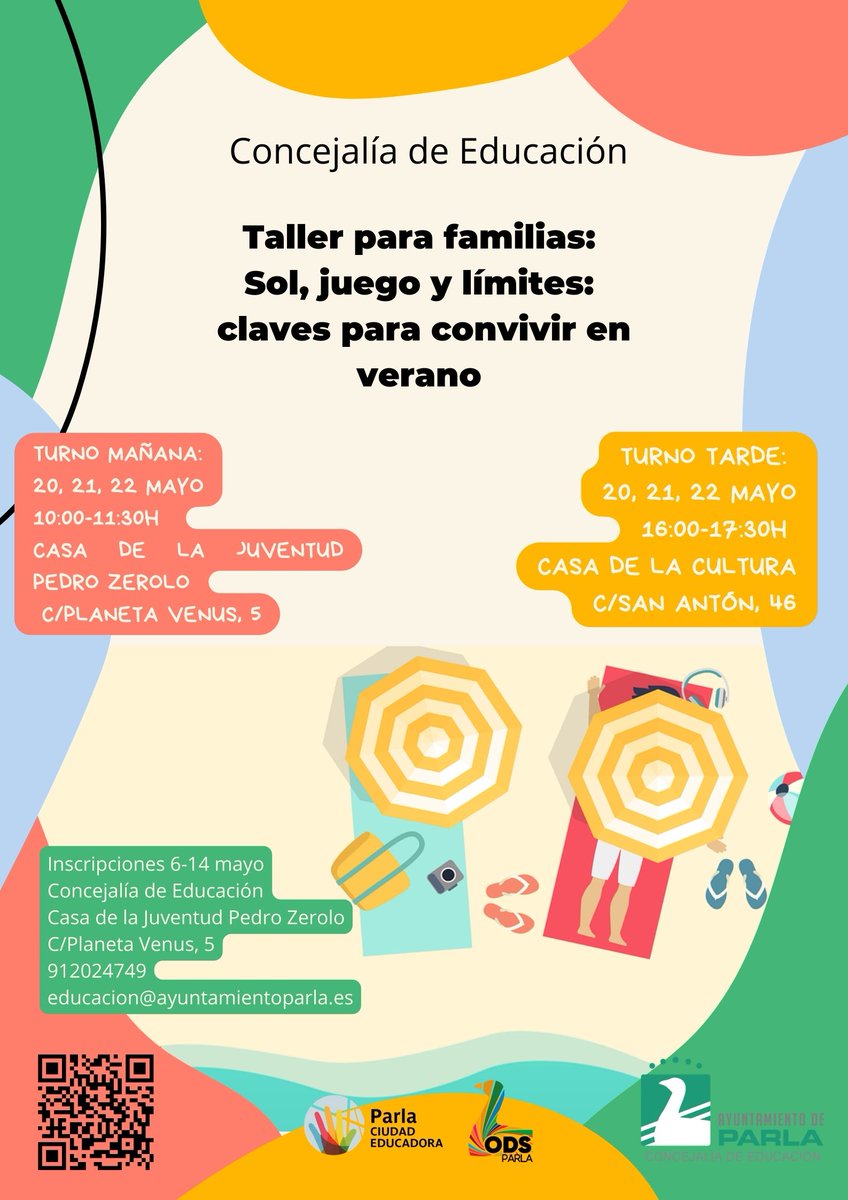 Última posibilidad para apuntarse al taller para familias, inscripciones hasta el miércoles 14 de mayo, cumplimentando el formulario 👇forms.gle/xBtJsBfkx5F9cd…
Más información📅
ayuntamientoparla.es/servicios/educ…