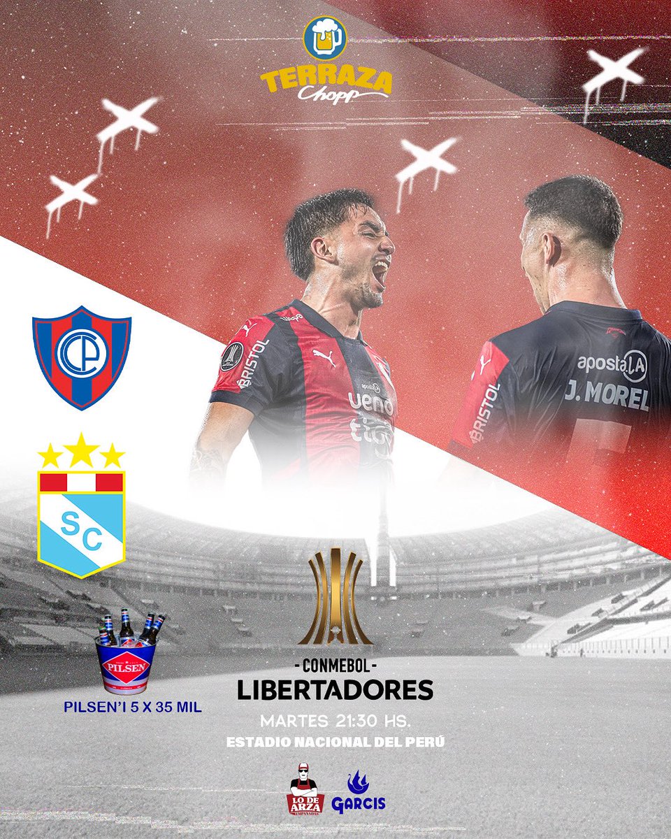Noche de Copa Libertadores aquí en tu  choperia favorita 🏆 
Sp Cristal vs Cerro Porteño (21:30 hs) ⚽️
• Pilsen’i 5x35 mil 🍻

📲 +Info al WhatsApp 👉🏻 wa.me/595981542888