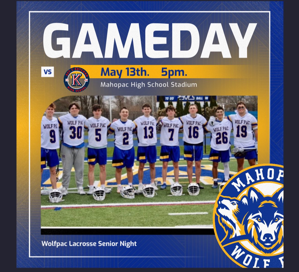 Coach Bota (@mahopaclax1) on Twitter photo **GameDay** “Senior Night”
🗓 5-13-25
📍Mahopac HS stadium turf
🆚<a href="/Wapplax/">Wappingers Warriors</a>
⏰ 5pm Faceoff
<a href="/Haddeland11/">Coach Haddy</a> <a href="/Mahopac_AD/">Mahopac Athletics</a> <a href="/Paclaxbc/">Mahopac Lacrosse</a> <a href="/DirectRays/">Ray Gallagher 🇺🇸</a> <a href="/LoHudLacrosse/">lohud lacrosse</a> <a href="/MahopacManiacs/">MANIACS</a> **GameDay** “Senior Night”
🗓 5-13-25
📍Mahopac HS stadium turf
🆚<a href="/Wapplax/">Wappingers Warriors</a>
⏰ 5pm Faceoff
<a href="/Haddeland11/">Coach Haddy</a> <a href="/Mahopac_AD/">Mahopac Athletics</a> <a href="/Paclaxbc/">Mahopac Lacrosse</a> <a href="/DirectRays/">Ray Gallagher 🇺🇸</a> <a href="/LoHudLacrosse/">lohud lacrosse</a> <a href="/MahopacManiacs/">MANIACS</a>