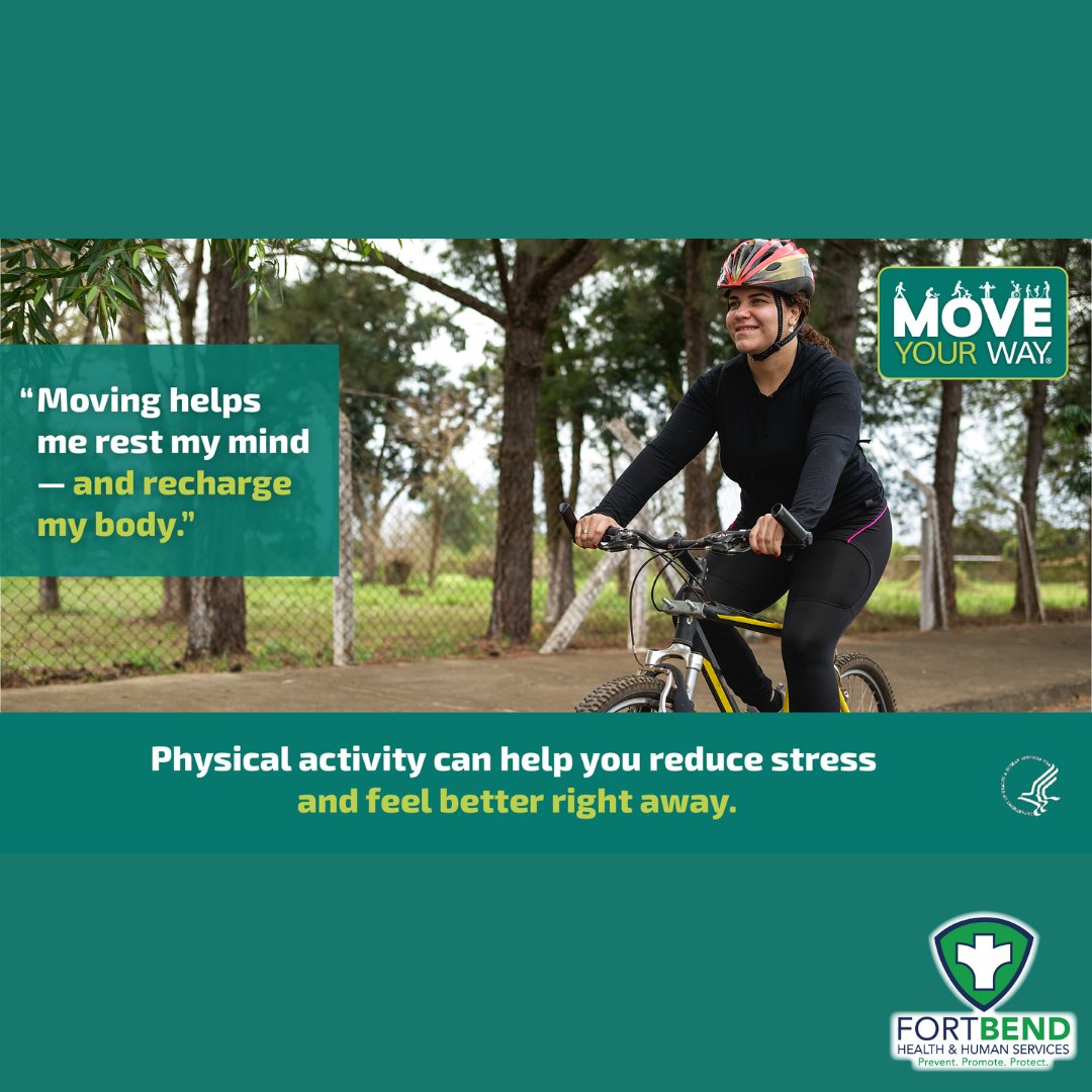 May is National Physical Fitness &amp; Sports Month! The CDC recommends 150 mins of moderate activity weekly and  muscle-strengthening  two times a week. Walk, dance, play—just keep moving! Build healthy habits and boost your well-being one step at a time.