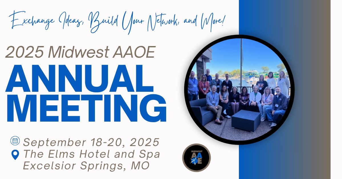 Registration is now open!

Orthopaedic practice leaders, administrators, and staff in Arkansas, Missouri, Kansas, and Oklahoma are invited to attend the 2025 Midwest AAOE Annual Meeting.

Learn more &amp; register: midwestaaoe.com/annual-meeting…