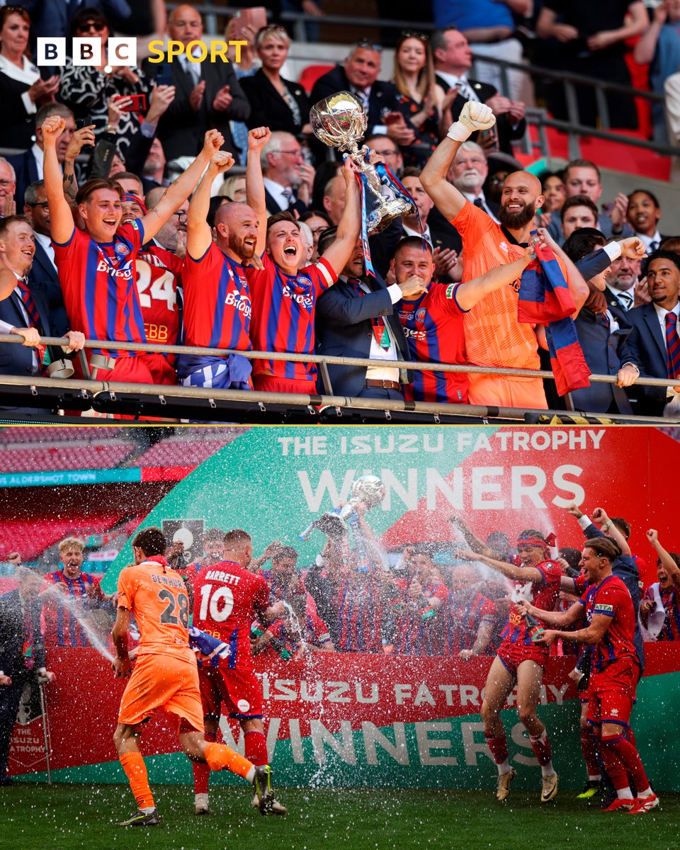 The moments you live for! 🎇

📅Aldershot Town will never forget the 11th of May 2025

The day they conquered Wembley Stadium 🏟️🏆
#TheShots ❤️💙