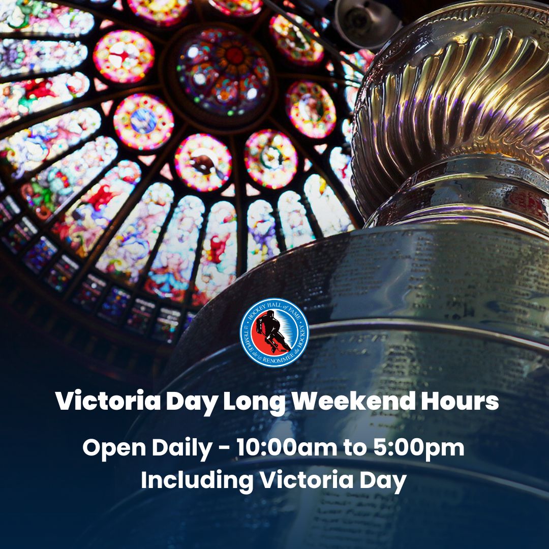 Long weekend plans? We’ve got the perfect power play. 🥅

Celebrate Victoria Day with legends, trophies, and non-stop hockey history — we're open all weekend long!🏆🎉 

Plan your visit at HHOF.com 

#HHOF | #VictoriaDayWeekend