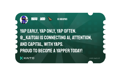 HieuM10's tweet photo. Yap early, yap only, yap often.

@KaitoAI is connecting AI, attention and capital with Yaps.

Just claimed my social card and I'm accumulating Yap points in real-time.

Claim yours 👉 https://t.co/no8nj0KUlx https://t.co/3iWrCT1lhz