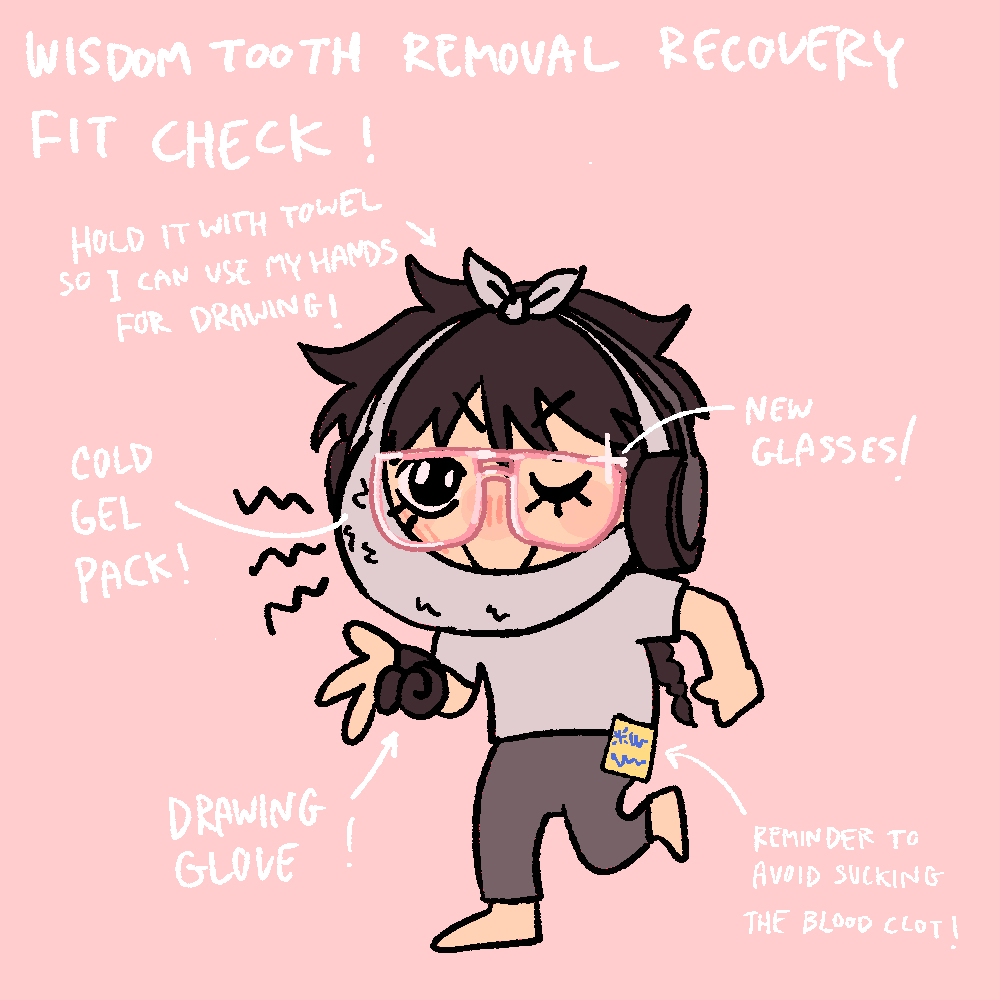 ถอนฟันคุดมาทุกคน ชอบที่นั่งๆอยู่แล้วเอาผ้ามาผูกเจลกับหน้ามาก55

ฟิตเช็คสำหนับอาร์ตติสที่ผ่าฟันคุดมาแต่ยังมีงานต้องทำ