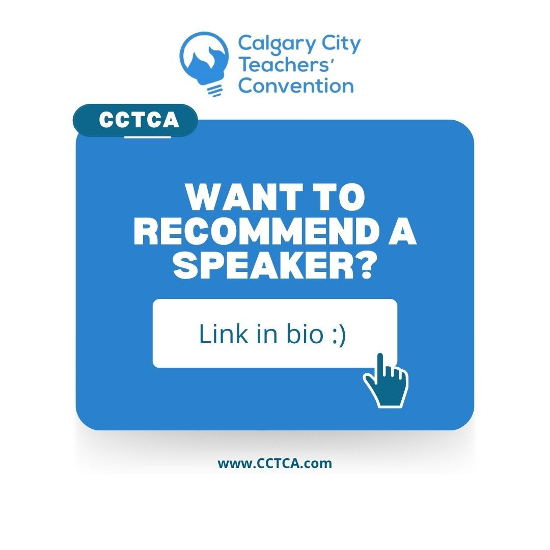 CCTCA (@cctca) on Twitter photo We'd love to hear your suggestions for inspiring speakers for #CCTC2026. If you have someone in mind who you would love to see at Calgary City Teachers' Convention, please share your recommendation with us!
#CalgaryTeachersConvention #ProfessionalDevelopment We'd love to hear your suggestions for inspiring speakers for #CCTC2026. If you have someone in mind who you would love to see at Calgary City Teachers' Convention, please share your recommendation with us!
#CalgaryTeachersConvention #ProfessionalDevelopment