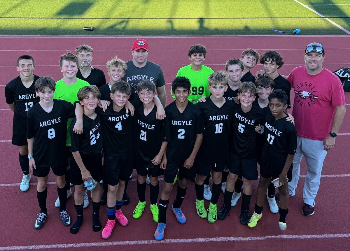 Argyle Eagles Boys Soccer (@argyleboys) on Twitter photo Shout out to our Middle School B team for going undefeated in zone play this season! They went 5-0 scoring 17 goals and only allowing 1 goal! <a href="/AMSAthleticsTX/">Argyle Middle School Athletics</a> <a href="/ArgyleMiddleTX/">AISD Middle School</a> Shout out to our Middle School B team for going undefeated in zone play this season! They went 5-0 scoring 17 goals and only allowing 1 goal! <a href="/AMSAthleticsTX/">Argyle Middle School Athletics</a> <a href="/ArgyleMiddleTX/">AISD Middle School</a>