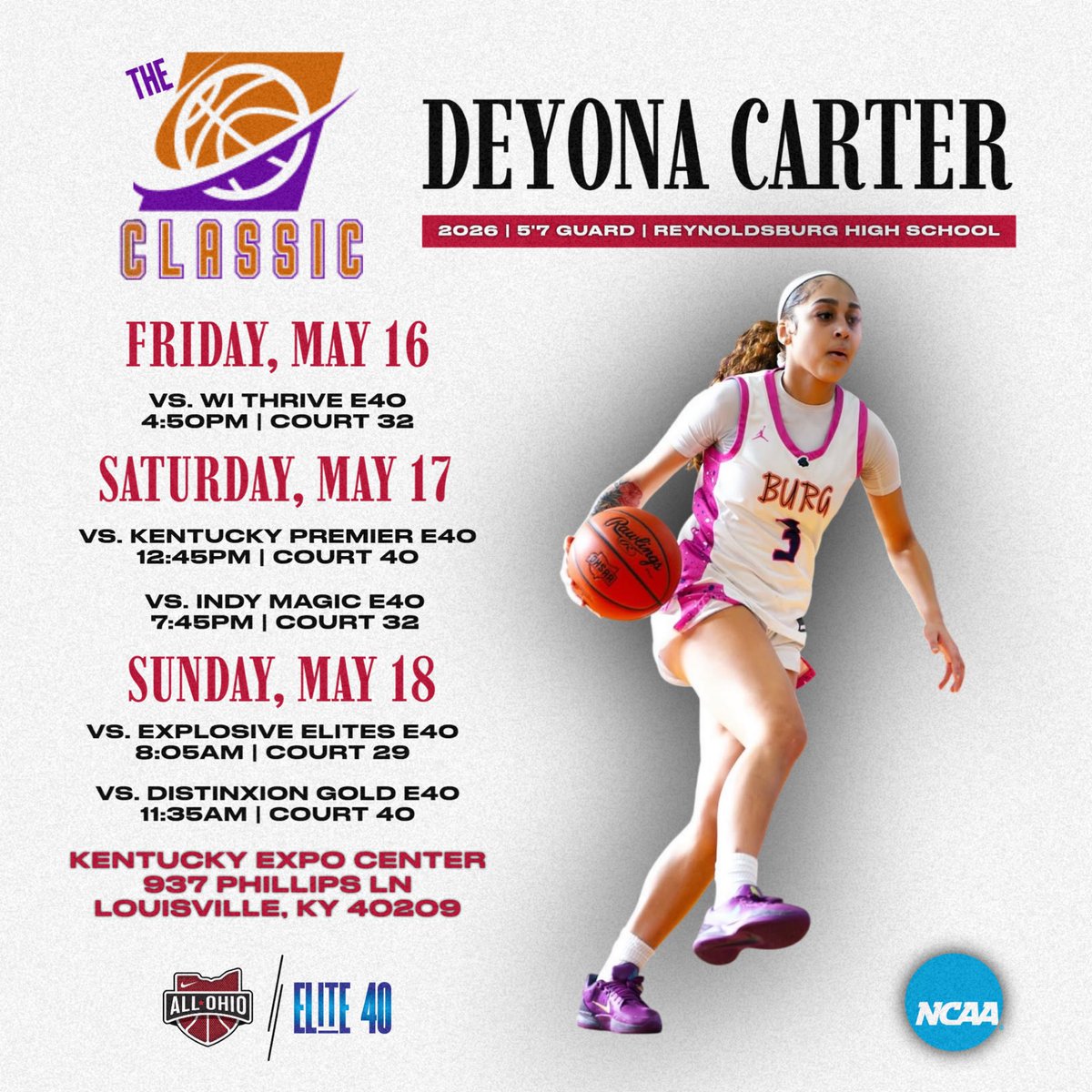 Deyona Carter (@deyonacarter3) on Twitter photo ๐ฃ๏ธ๐ฃ๏ธ๐ฃ๏ธ Excited for another <a href="/NCAA/">NCAA</a> Live Period!! Coaches, <a href="/AllOhioGirls/">All Ohio Girls Basketball</a> E40 will be in Louisville, KY at <a href="/SelectEventsBB/">Select Events Basketball</a> The Classic!! Here is our schedule โฌ๏ธ๐ฅโฌ๏ธ๐ฅโฌ๏ธ๐ฅ ๐ฃ๏ธ๐ฃ๏ธ๐ฃ๏ธ Excited for another <a href="/NCAA/">NCAA</a> Live Period!! Coaches, <a href="/AllOhioGirls/">All Ohio Girls Basketball</a> E40 will be in Louisville, KY at <a href="/SelectEventsBB/">Select Events Basketball</a> The Classic!! Here is our schedule โฌ๏ธ๐ฅโฌ๏ธ๐ฅโฌ๏ธ๐ฅ