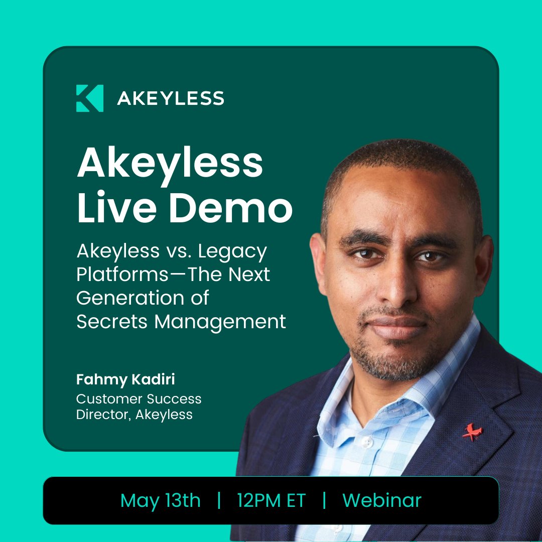 Live today at 12 PM ET: Join us for a live demo of the Akeyless platform with Fahmy Kadiri.

See how a modern, cloud-native approach beats legacy secrets management for hybrid and multi-cloud environments.

Don’t miss it. Register here: hubs.li/Q03h-MQZ0

#SecretsManagement