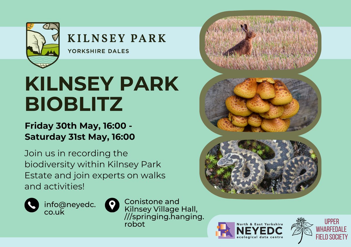 On 30th - 31st May Kilnsey Park Estate in Wharfedale are holding a bioblitz, seeking to record the flora and fauna across the estate to help inform nature recovery 🪲  All are welcome; beginner or expert! Events/activities to be announced: neyedc.org.uk/c2n