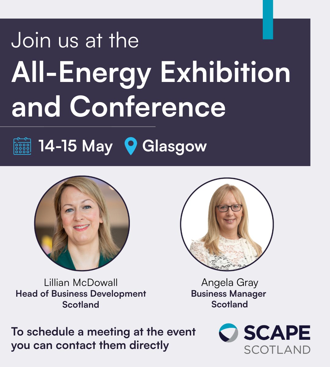 SCAPE Scotland (@scapescotland) on Twitter photo β‘οΈ Join us at the All-Energy Exhibition in Glasgow! Meet Lillian McDowall & Angela Gray from SCAPE Scotland as they share insights on low-carbon energy solutions.  #AllEnergy2023 #Utilities #Scotland β‘οΈ Join us at the All-Energy Exhibition in Glasgow! Meet Lillian McDowall & Angela Gray from SCAPE Scotland as they share insights on low-carbon energy solutions.  #AllEnergy2023 #Utilities #Scotland