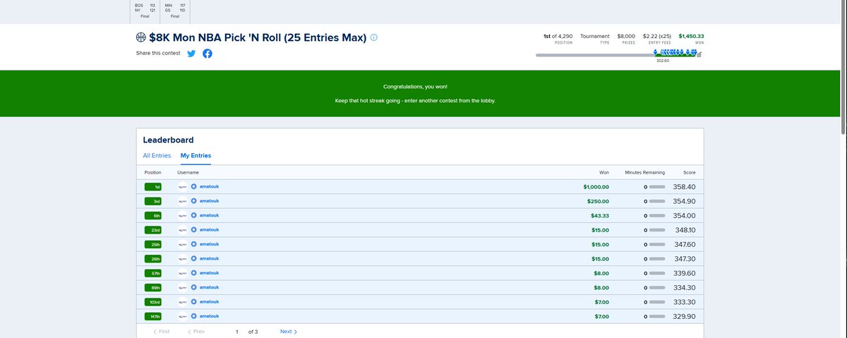 No Sweat DFS tweet media