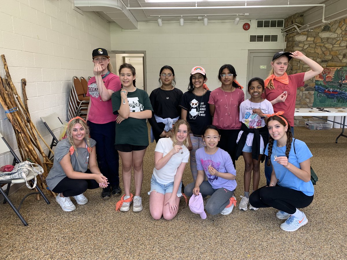 Day 1 art station groups at Camp Asbury! Students created etched metal camp necklaces to remember their 6th grade camp experience. #6thcamp