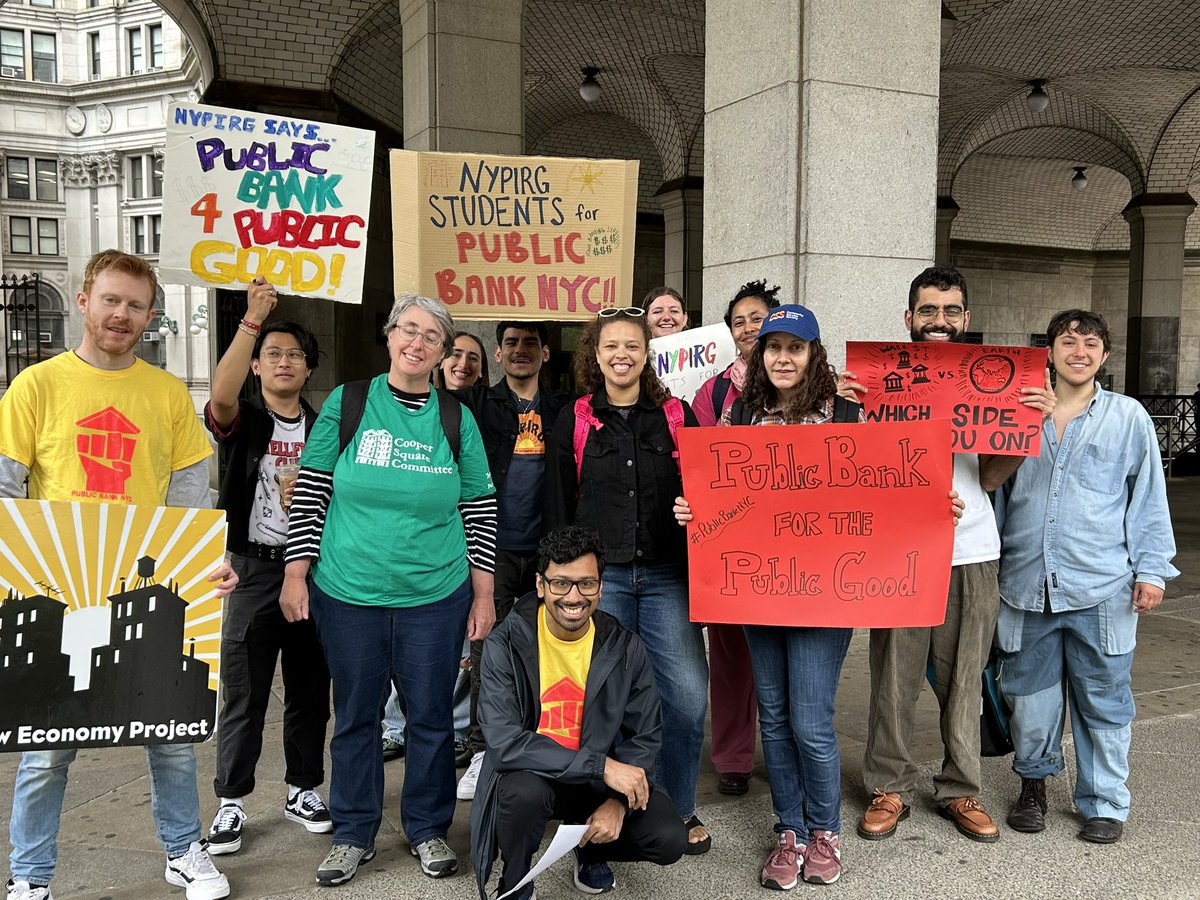 The NYC Banking Commission meets at 10 am to vote on which banks are eligible to receive NYC’s deposits. 

We are here with our <a href="/PublicBankNYC/">Public Bank NYC</a> coalition partners to say: it’s time for the City to divest from Wall Street and launch a #publicbank!