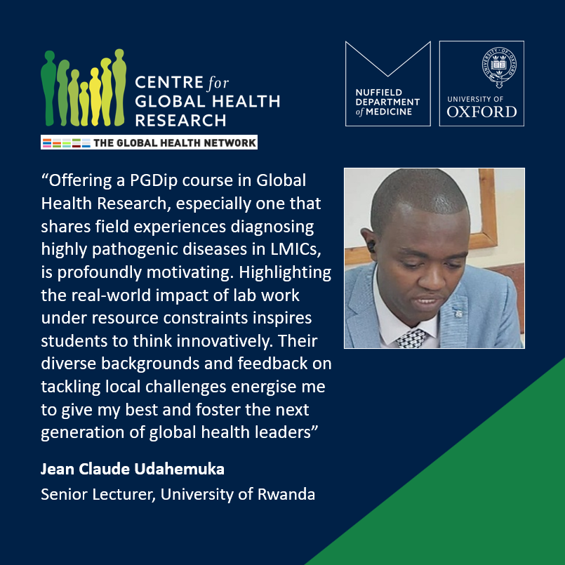 NDM Centre for Global Health Research (@cghrinfo) on Twitter photo 📣 Hear from our course tutors of the #PGDip in #GlobalHealthResearch, <a href="/info_TGHN/">The Global Health Network</a> 🌍 Jean Claude Udahemuka <a href="/Udahemuka1/">Udahemuka Jean Claude, PhD 🇷🇼👨🏿🔬🧬</a>
‼️Help drive the future of global health research by joining <a href="/UniofOxford/">University of Oxford</a>
For more details visit 👉 hub.tghn.org/postgraduate-d…
Apply 👉 ox.ac.uk/admissions/gra… 📣 Hear from our course tutors of the #PGDip in #GlobalHealthResearch, <a href="/info_TGHN/">The Global Health Network</a> 🌍 Jean Claude Udahemuka <a href="/Udahemuka1/">Udahemuka Jean Claude, PhD 🇷🇼👨🏿🔬🧬</a>
‼️Help drive the future of global health research by joining <a href="/UniofOxford/">University of Oxford</a>
For more details visit 👉 hub.tghn.org/postgraduate-d…
Apply 👉 ox.ac.uk/admissions/gra…