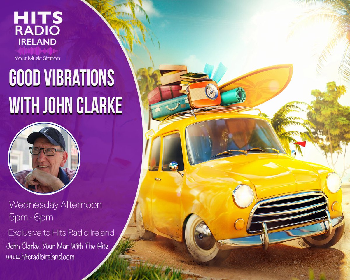 Feel those Good Vibrations with John Clarke from 5pm on Hits Radio Ireland. 
Your Summer Station 
#SummerMusic #JohnClarke #HitsRadioIreland 
<a href="/JohnClarkeradio/">John Clarke</a>