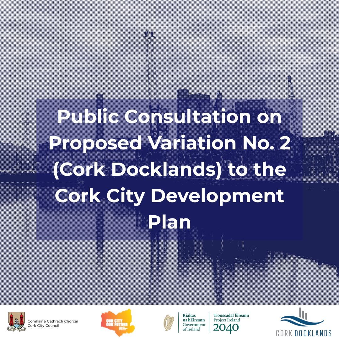 📢 Have your say on the Proposed Variation No. 2 (Cork Docklands) to the Cork City Development Plan📢

👷🏼‍♂️Cork City Council and the Cork Docklands Delivery Office have published a proposed framework plan to guide the growth and development of the Cork Docklands. 

🌍The Framework