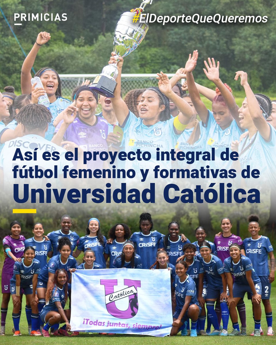 Primicias (@primicias) on Twitter photo #ElDeporteQueQueremos | Universidad Católica tiene uno de los mejores proyectos de fútbol femenino. El equipo se enfoca en las divisiones formativas y les da alimentación, educación y vivienda a las jóvenes jugadoras. prim.ec/THu050VQFyT
Un proyecto de <a href="/BancoPichincha/">Banco Pichincha</a> #ElDeporteQueQueremos | Universidad Católica tiene uno de los mejores proyectos de fútbol femenino. El equipo se enfoca en las divisiones formativas y les da alimentación, educación y vivienda a las jóvenes jugadoras. prim.ec/THu050VQFyT
Un proyecto de <a href="/BancoPichincha/">Banco Pichincha</a>