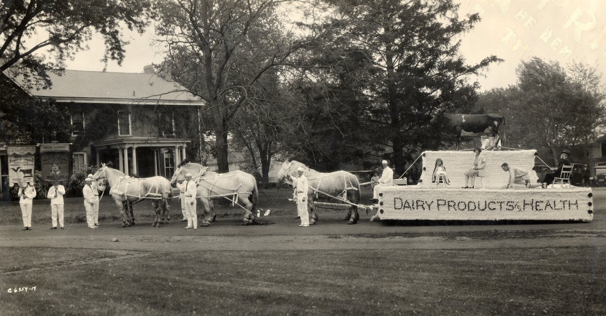 ISU_Archives's tweet image. The very first VEISHEA celebration took place from May 11-13, 1922. Pictured is the dairy science float from the parade a century ago in 1925. #veishea