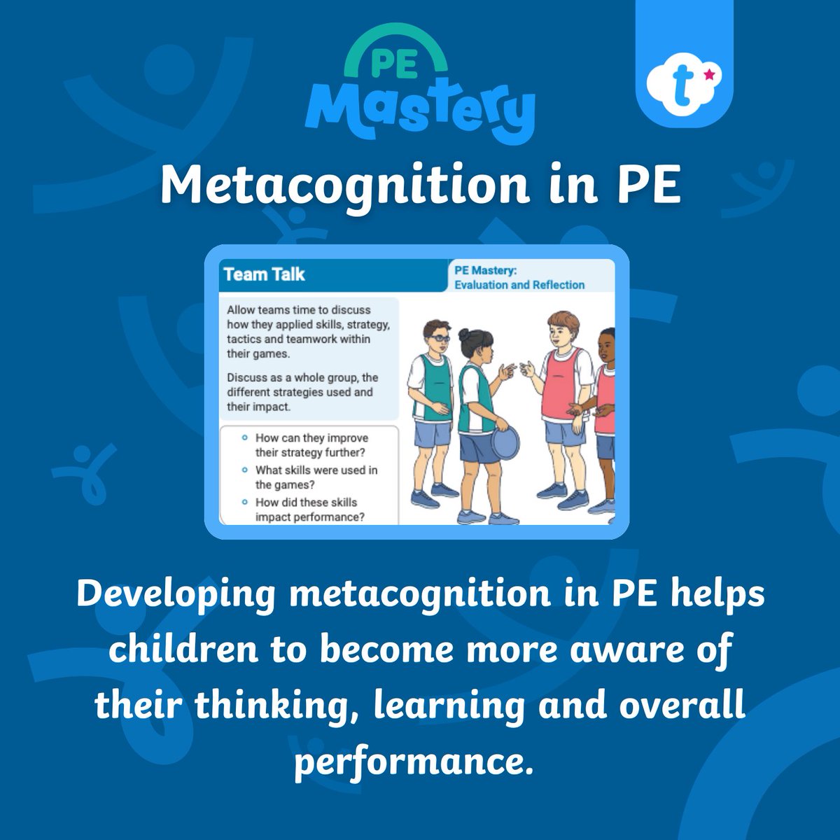 All of our PE Mastery lessons have planned evaluation and reflection activities that help children become to develop metacognitive skills.
Download our Evaluation and Reflection Activity Pack twinkl.co.uk/l/1b9wzp or explore a lesson plan to find out more.