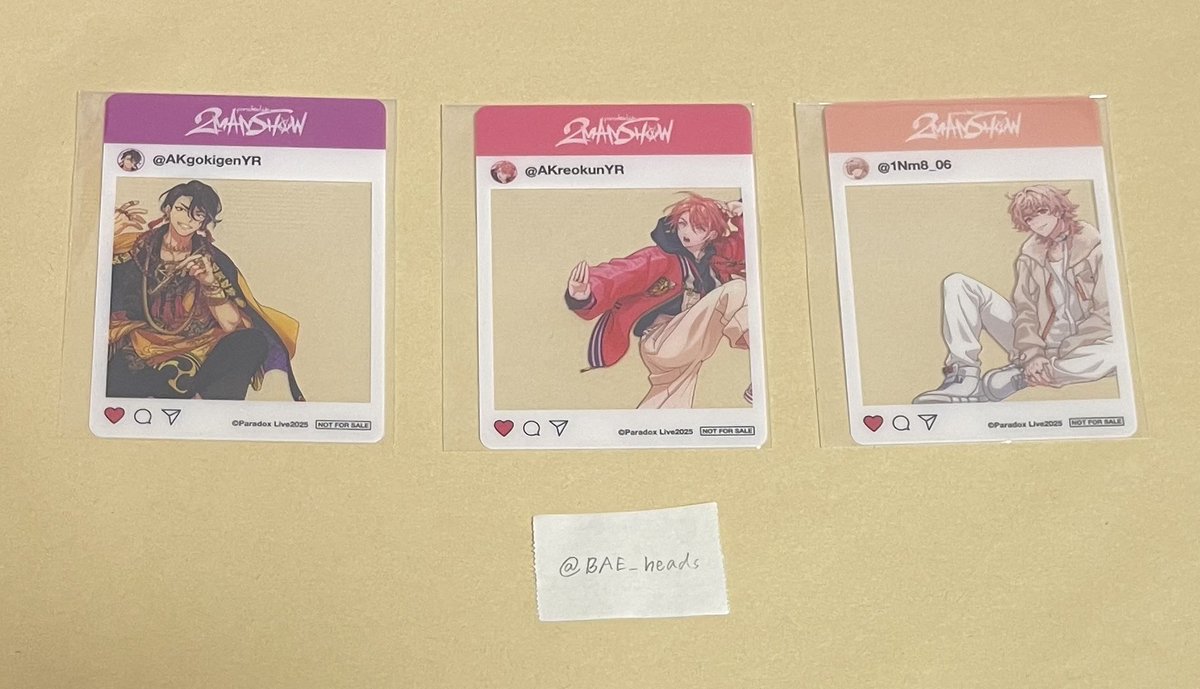 【交換】パラライ Paradox Live 2MAN SHOW ツーマン アニメタイムズSTORE 特典 SNS風クリアカード クリカ

譲：依織 玲央 ロクタ
求：夏準 →決まり次第、アレン アン

郵送 or ドプスペ手渡し