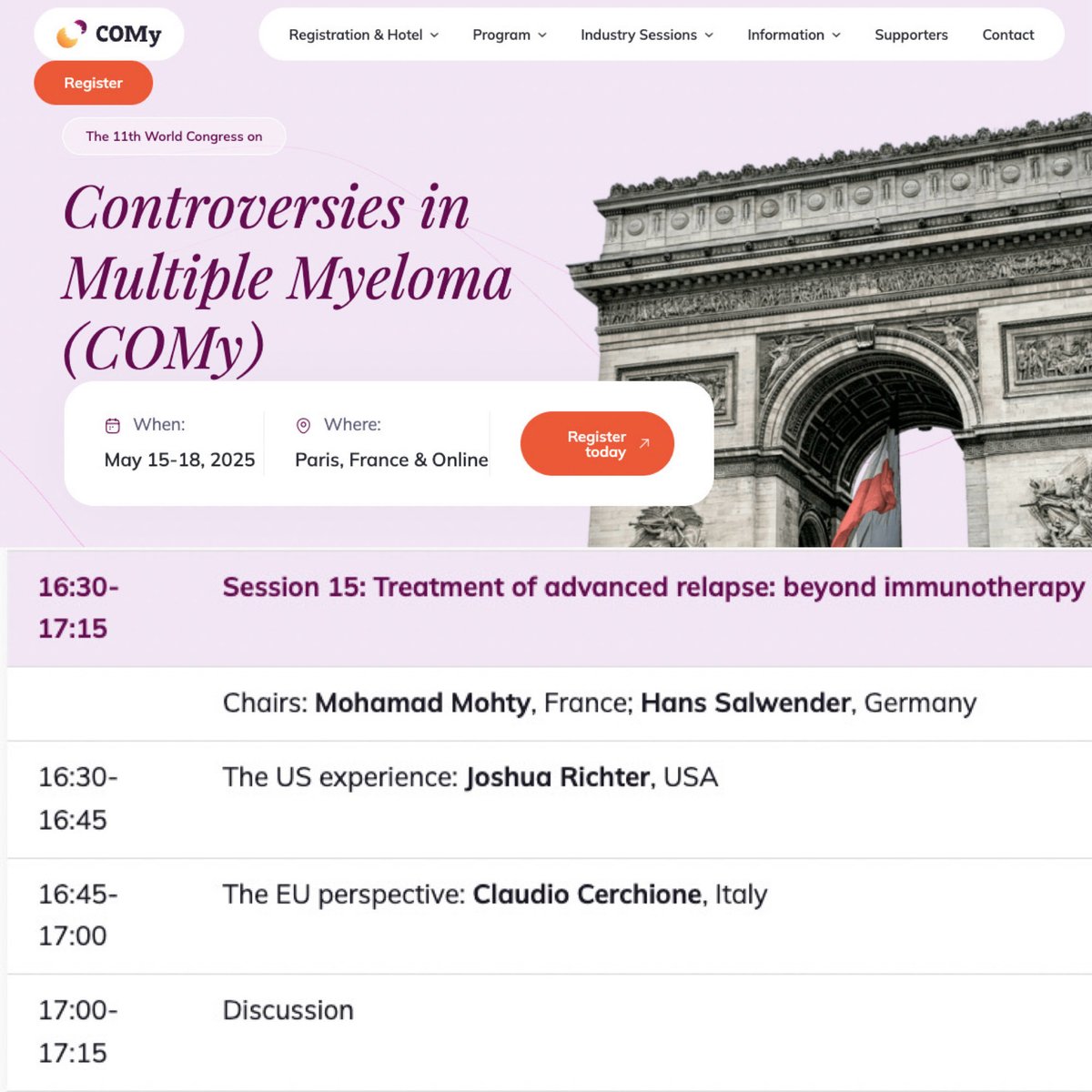 Joshua Richter, MD, FACP (@joshuarichtermd) on Twitter photo Are you ready for controversies in myeloma? Getting excited to discuss what happens beyond immunotherapy with <a href="/DottorClaudio/">Claudio Cerchione</a> <a href="/COMyCongress/">COMy</a> #mmsm <a href="/Mohty_EBMT/">Mohamad Mohty</a> comy.cme-congresses.com/program/ Are you ready for controversies in myeloma? Getting excited to discuss what happens beyond immunotherapy with <a href="/DottorClaudio/">Claudio Cerchione</a> <a href="/COMyCongress/">COMy</a> #mmsm <a href="/Mohty_EBMT/">Mohamad Mohty</a> comy.cme-congresses.com/program/