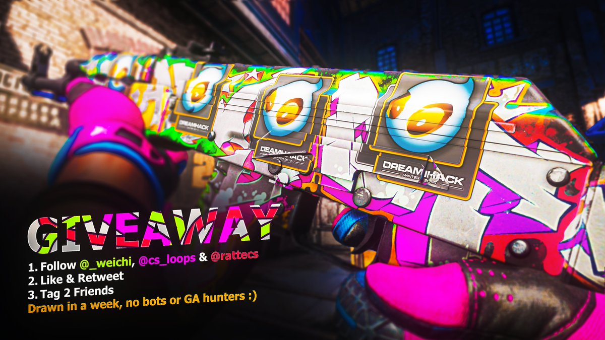 Loops (@cs_loops) on Twitter photo ๐ GIVEAWAY ALERT ๐
Win a DreamHack 2014 AK-47 Headshot(MW Stattrak)!
How to Enter:
โข Follow <a href="/_weichi/">weichi ๐ค ใใฆใคใ</a> ,<a href="/cs_loops/">Loops</a>, and <a href="/rattecs/">ratte</a>
โข Like & Retweet this post.
โข Tag 2 friends in the comments (no bots or GA hunters, please! ๐).
Details:
โข Winner will be drawn in a week. ๐ GIVEAWAY ALERT ๐
Win a DreamHack 2014 AK-47 Headshot(MW Stattrak)!
How to Enter:
โข Follow <a href="/_weichi/">weichi ๐ค ใใฆใคใ</a> ,<a href="/cs_loops/">Loops</a>, and <a href="/rattecs/">ratte</a>
โข Like & Retweet this post.
โข Tag 2 friends in the comments (no bots or GA hunters, please! ๐).
Details:
โข Winner will be drawn in a week.