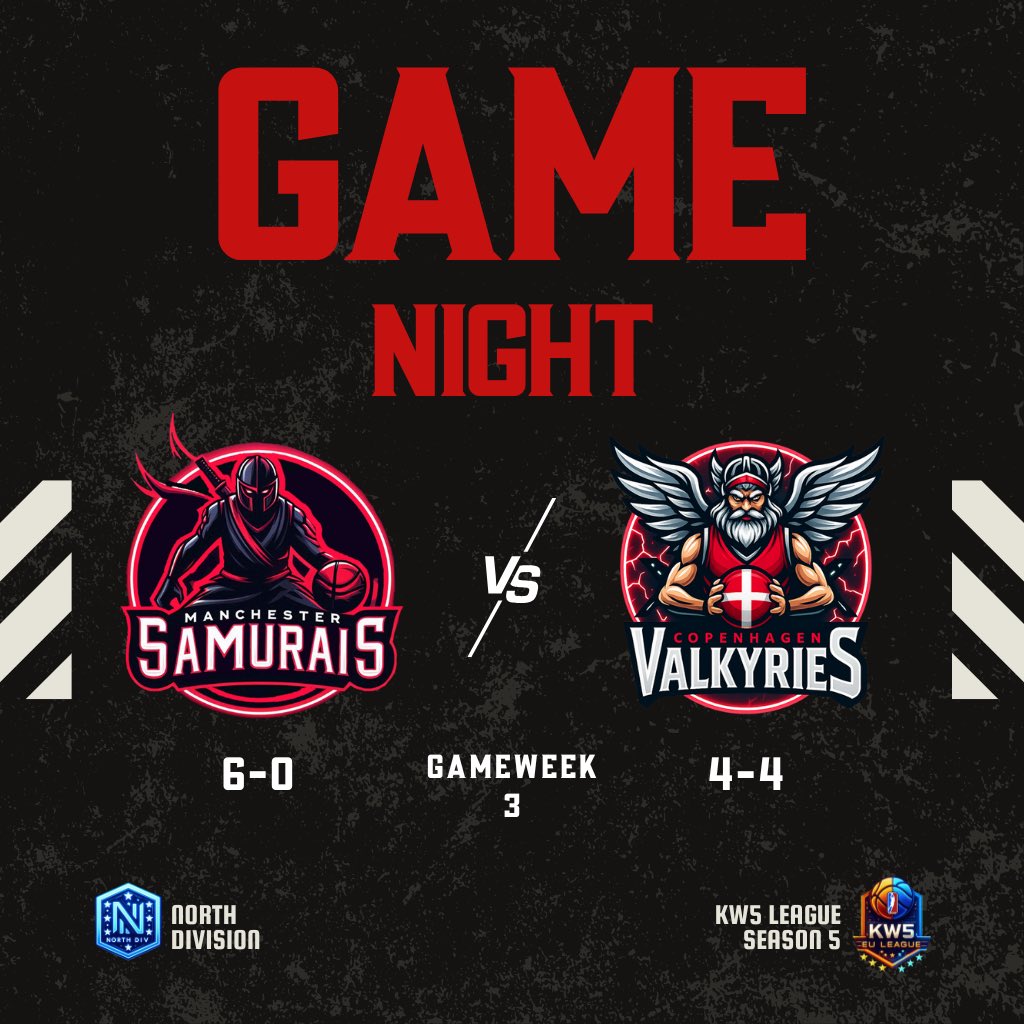 Manchester Samurai’s (@mancsamurais) on Twitter photo Tonight the Samurai’s face off against the <a href="/CPHValkyries/">Copenhagen Valkyries</a> in week 3 of the <a href="/KW5League/">KW5 EU League</a>
our lineup for tonight is
<a href="/Jonnyfettis/">Jonny</a>
<a href="/tyydihno/">tydihno</a>
<a href="/izchriis/">IzChriis</a>
<a href="/rib_rob710/">rib-rob710</a>
<a href="/gala2k_/">.</a>
#kw5 Tonight the Samurai’s face off against the <a href="/CPHValkyries/">Copenhagen Valkyries</a> in week 3 of the <a href="/KW5League/">KW5 EU League</a>
our lineup for tonight is
<a href="/Jonnyfettis/">Jonny</a>
<a href="/tyydihno/">tydihno</a>
<a href="/izchriis/">IzChriis</a>
<a href="/rib_rob710/">rib-rob710</a>
<a href="/gala2k_/">.</a>
#kw5