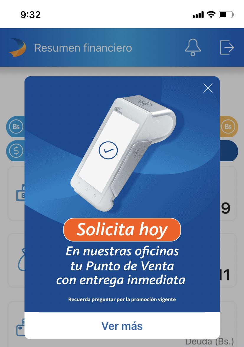 Buenos días señores <a href="/MercantilBanco/">Mercantil Banco</a>  ¿serían tan amables de eliminar la publicidad con ventanas emergentes dentro de la aplicación? Es estorbosa, nos hace perder tiempo, entorpece el trámite. Por favor consideren que la conectividad en el país es pésima y esto no ayuda.