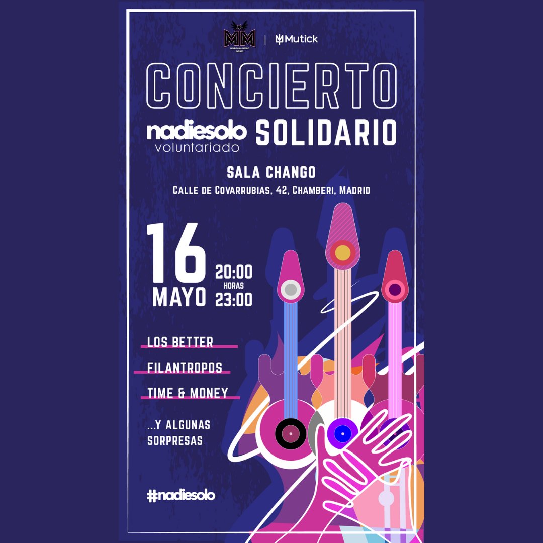 FEVOCAM (@fevocam) on Twitter photo 📢 Concierto Solidario por el 30 Aniversario de <a href="/nadiesolovolunt/">Nadiesolo Voluntariado</a>
🗓 16 de mayo 2025
📍Lugar: Sala Changó (Madrid).
🎫 Entradas: mutick.com/e/festival-sol…
🫂 Los beneficios se destinarán a los programas de #voluntariado contra la #soledadnodeseada. 📢 Concierto Solidario por el 30 Aniversario de <a href="/nadiesolovolunt/">Nadiesolo Voluntariado</a>
🗓 16 de mayo 2025
📍Lugar: Sala Changó (Madrid).
🎫 Entradas: mutick.com/e/festival-sol…
🫂 Los beneficios se destinarán a los programas de #voluntariado contra la #soledadnodeseada.