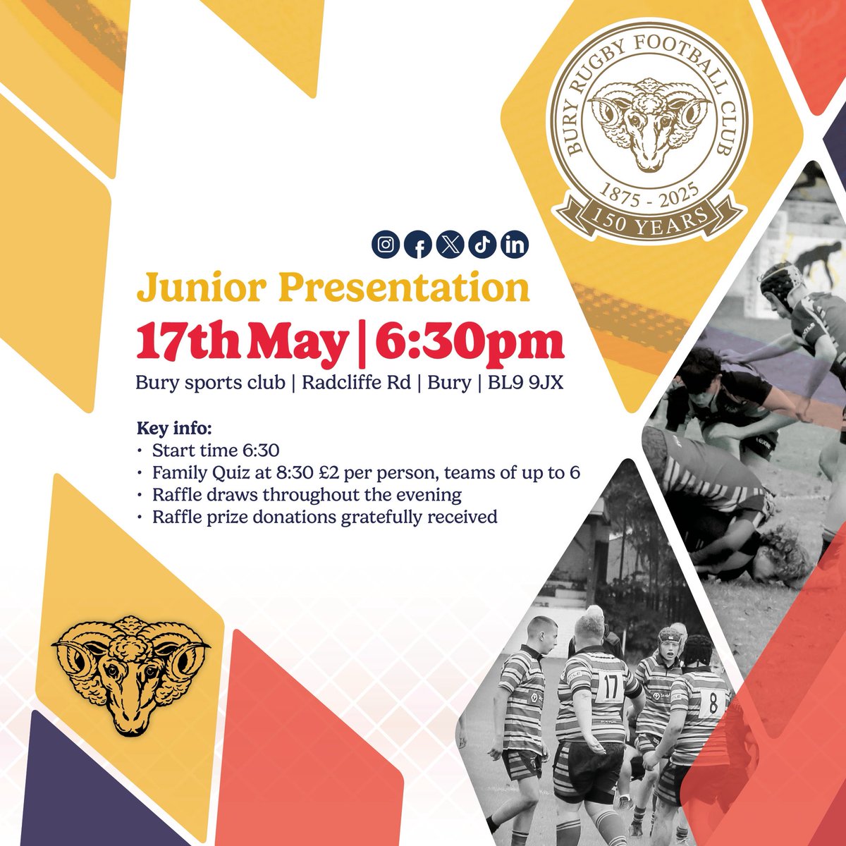 Junior Presentation Its that time of the year for our Juniors, it’s going to be one great evening so get down early.