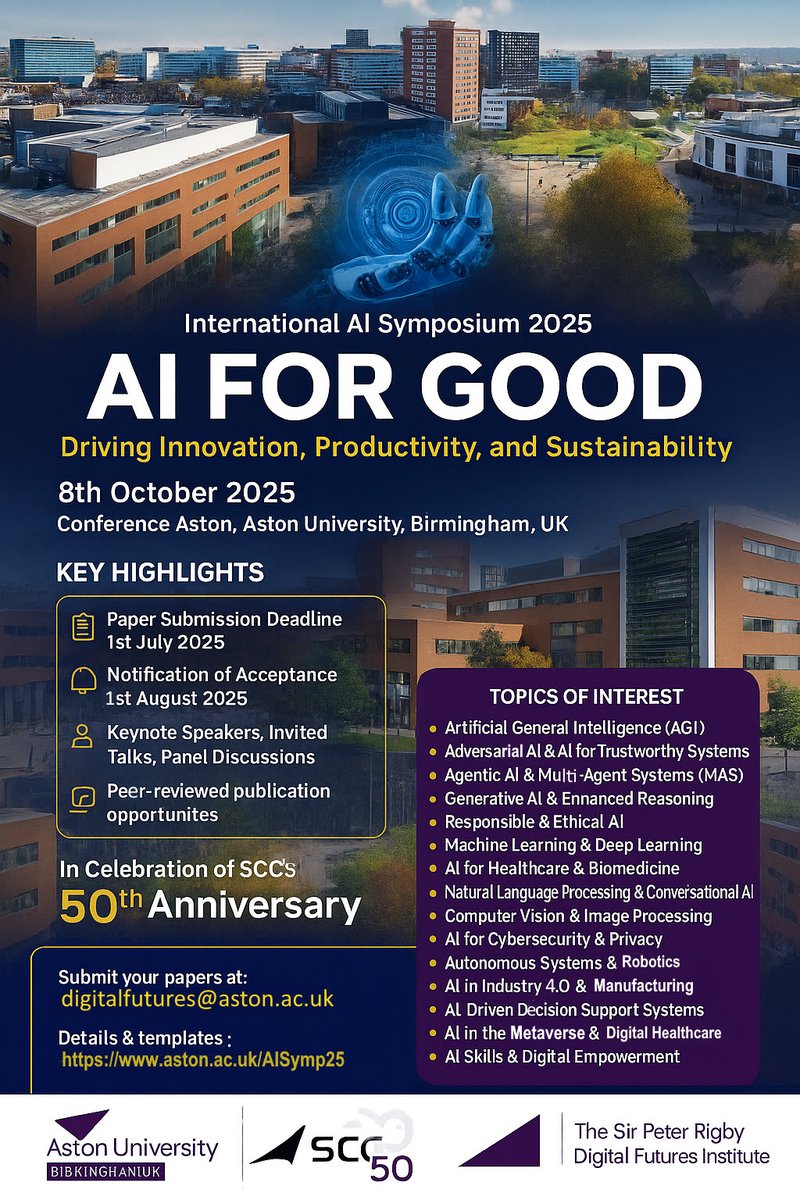 Prof. Aleks Subic (@profalekssubic) on Twitter photo Important international #AI symposium hosted by <a href="/AstonUniversity/">Aston University</a> The Sir Peter Rigby Digital Futures Institute for business professionals, researchers and policy makers. Important international #AI symposium hosted by <a href="/AstonUniversity/">Aston University</a> The Sir Peter Rigby Digital Futures Institute for business professionals, researchers and policy makers.