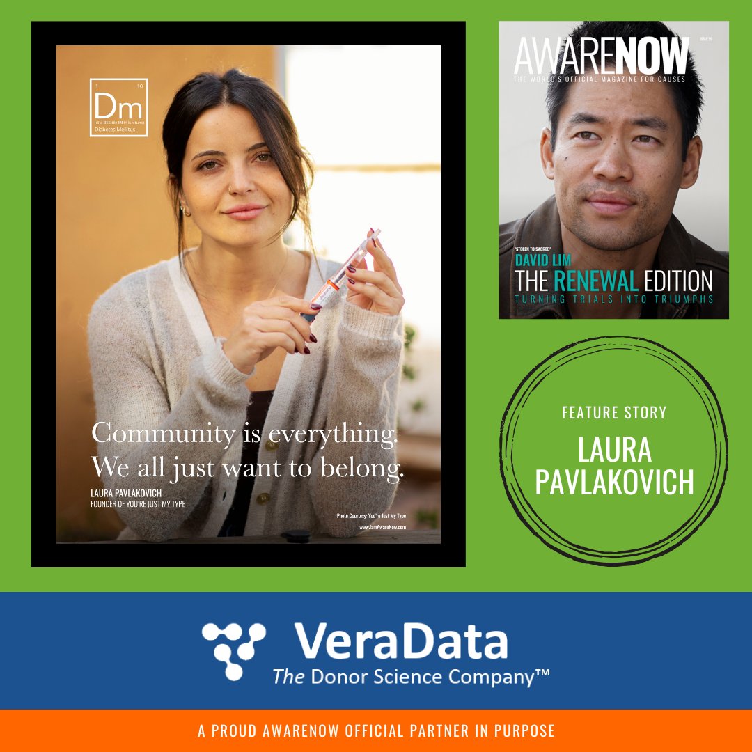 VeraData The Donor Science Company (@veradata) on Twitter photo Laura Pavlakovich from You're Just My Type inspires with transparency and support in the Type 1 diabetes community. Her story is one of courage and connection 🌱. Learn more thanks to our partners at <a href="/awarenowmedia/">AwareNow Media</a>: bit.ly/3ImswYp #DiabetesAwareness Laura Pavlakovich from You're Just My Type inspires with transparency and support in the Type 1 diabetes community. Her story is one of courage and connection 🌱. Learn more thanks to our partners at <a href="/awarenowmedia/">AwareNow Media</a>: bit.ly/3ImswYp #DiabetesAwareness