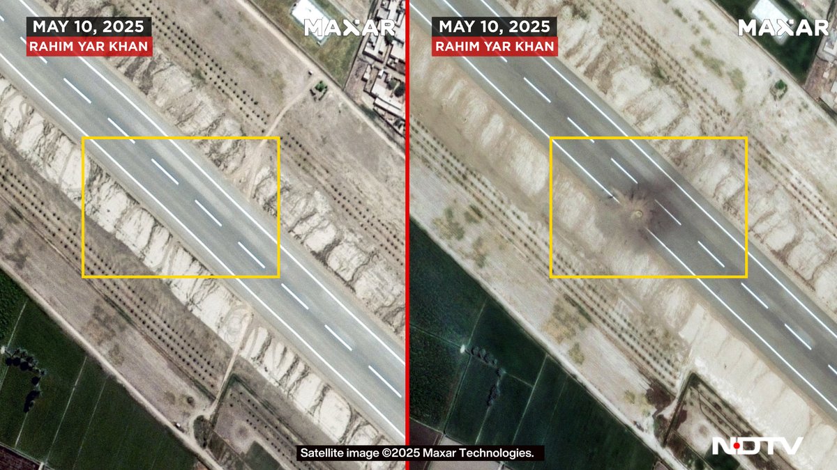 Rahim Yar Khan - before and after.  Both images from the same day.  📸:<a href="/Maxar/">Maxar Technologies</a>
