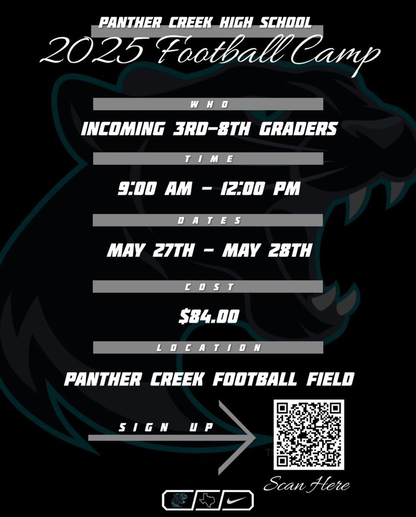2 WEEKS AWAY FROM FOOTBALL CAMP!! Get signed up TODAY!