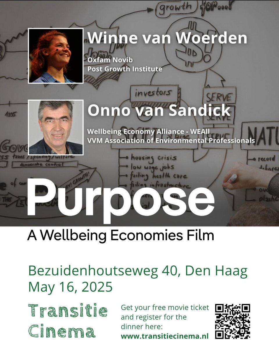 TransitieCinema (@transitiecinema) on Twitter photo Joining us this Friday to discuss wellbeing economies.
<a href="/van_winne/">Winne van Woerden</a> - Senior Policy Lead New Economy at <a href="/oxfamnovib/">Oxfam Novib</a> and Affiliate at <a href="/postgrowth/">Post Growth Institute</a>
<a href="/onnosand/">onno van sandick</a> - Transitieversneller at <a href="/WEAll_Alliance/">Wellbeing Economy Alliance - WEAll</a> and <a href="/VVMBureau/">VVM - Netwerk van Milieuprofessionals</a> board member
Register here: bit.ly/4iZj1hm Joining us this Friday to discuss wellbeing economies.
<a href="/van_winne/">Winne van Woerden</a> - Senior Policy Lead New Economy at <a href="/oxfamnovib/">Oxfam Novib</a> and Affiliate at <a href="/postgrowth/">Post Growth Institute</a>
<a href="/onnosand/">onno van sandick</a> - Transitieversneller at <a href="/WEAll_Alliance/">Wellbeing Economy Alliance - WEAll</a> and <a href="/VVMBureau/">VVM - Netwerk van Milieuprofessionals</a> board member
Register here: bit.ly/4iZj1hm