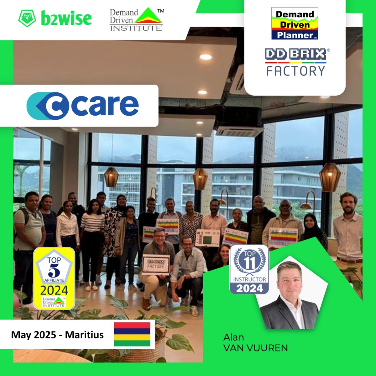 ddinstitute's tweet photo. #ddiinstructor Alan Jansen van Vuuren leads a Demand Driven Planner (DDP) program with a #ddbrix simulation for personnel at C-Care in Maritius.
#demanddriven #supplychaineducation #thoughtware #supplychaintransformation #supplychaininnovation
@b2wiseglobal https://t.co/MMk7OSmMpg