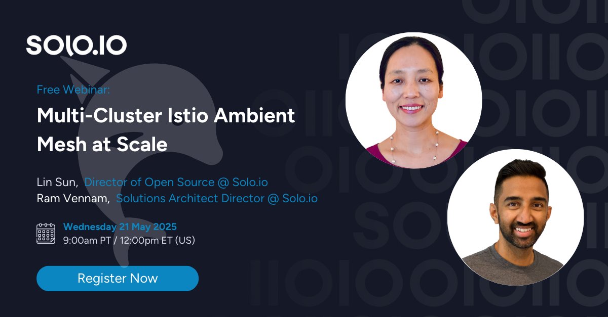 Join us next week to learn how Solo.io runs multi-cluster Ambient Mesh at scale—up to 1 million pods—with simplified ops and high availability. 💡

🎙️ Hear directly from the experts behind Gloo Mesh.

👉 Register today! solo.io/resources/webi…