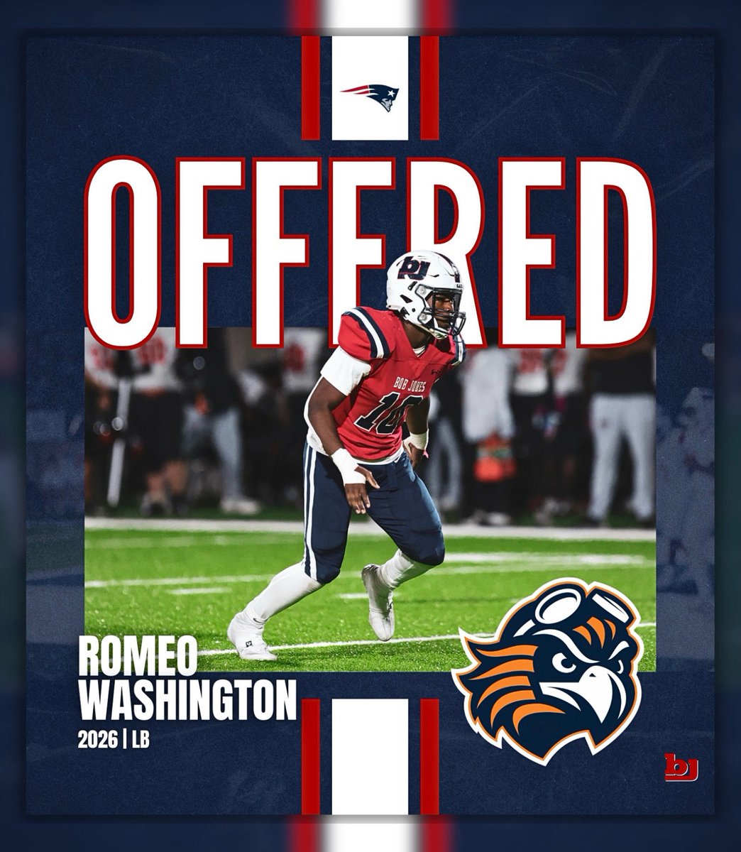 Bob Jones Football (@bjhs_football) on Twitter photo Congratulations to Romeo Washington on earning an offer from UT Martin !
#EAT | #BJP | <a href="/BJRecruiting/">Bob Jones High School Football Recruiting</a> Congratulations to Romeo Washington on earning an offer from UT Martin !
#EAT | #BJP | <a href="/BJRecruiting/">Bob Jones High School Football Recruiting</a>