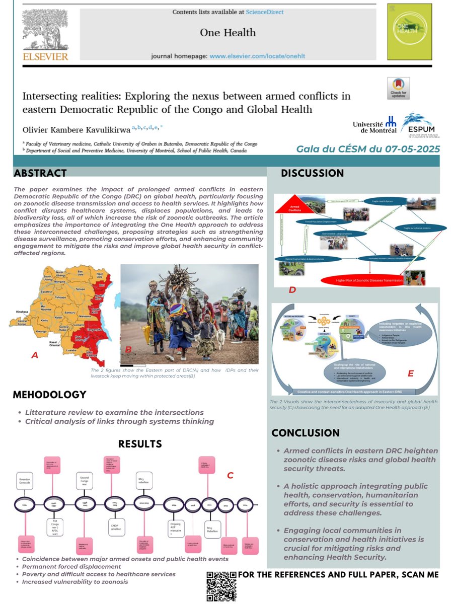 Une communication orale au symposium de santé mondiale à Montréal. Présentation dédiée aux 10 millions de victimes de la méchanceté humaine à l'Est de la RDC ainsi qu'au combat porté par mon aîné, le Dr Denis Mukwege.
<a href="/cresp_sante/">CReSP - Centre de recherche en santé publique</a> #ESPUM <a href="/DuGraben/">Université Catholique du Graben</a> <a href="/grezosp/">GREZOSP</a> <a href="/cabinet_esuRDC/">MINISTÈRE DE L'ESURSI/RDC</a>