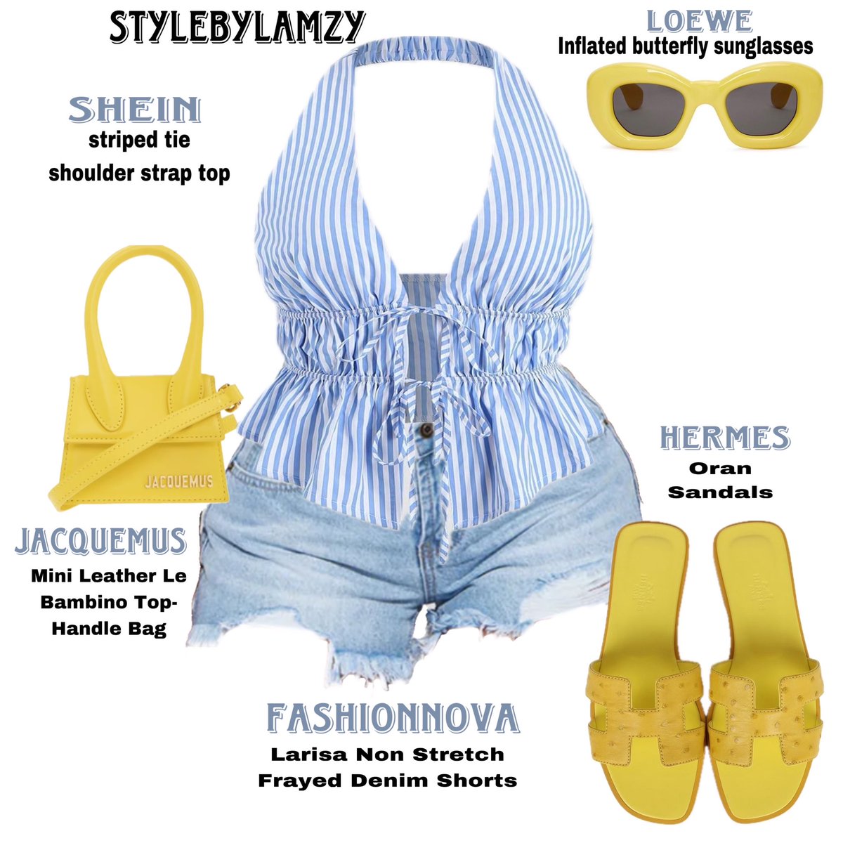 stylebylamzy's tweet photo. Serving vacation core. A pop of yellow 

Dm me for styling services and wardrobe styling #Virtualstylist #styleinfluencer #OOTD #fashion  #pastorpikin Wet3 #Hamburg #GlobalCitizenPrize Zerry Depression Ruth Rodrygo #BBNaija Samuel Shannon #ApoNattawin Lagos Davido Burna Wizkid https://t.co/Bw8PB7SyBl