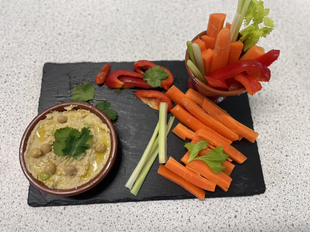 Excellent team work in food today. The first being with 7E making hummus &amp; presenting it at the end of the lesson.